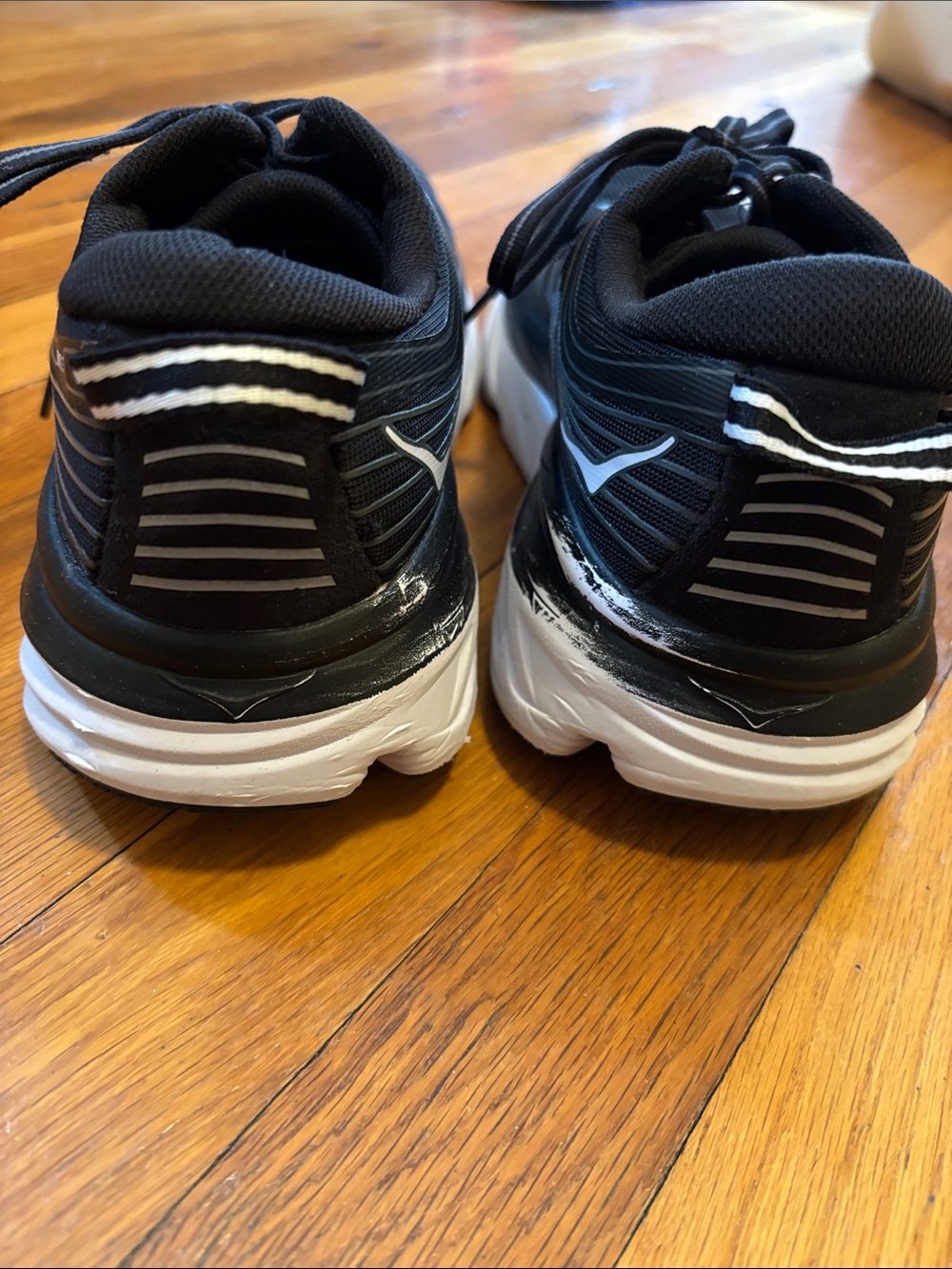 Hoka Bondi 7 Black & White Women’s Running Sneakers - Picture 4 of 9